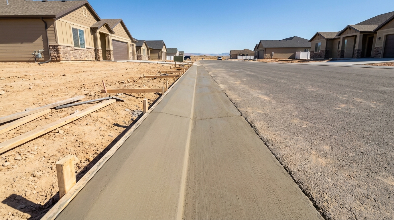 Curb and gutter installation