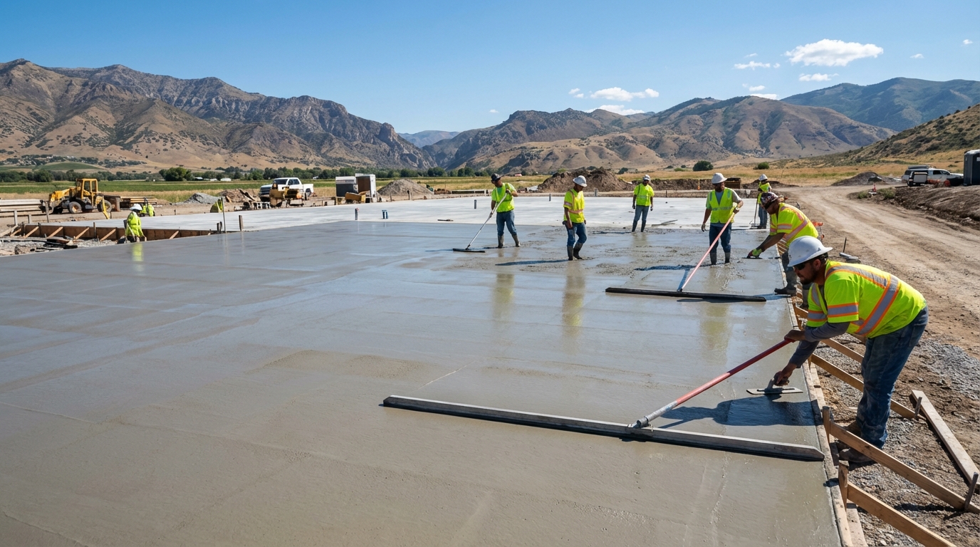 Professional concrete slab installation in Utah